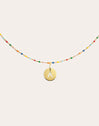 Gepersonaliseerde ketting Colors Enamel Letter verguld met goud