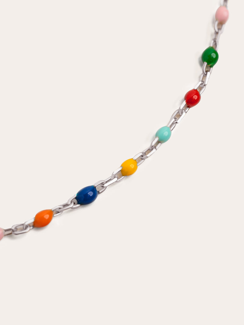 Gepersonaliseerde ketting Colors Enamel Letter