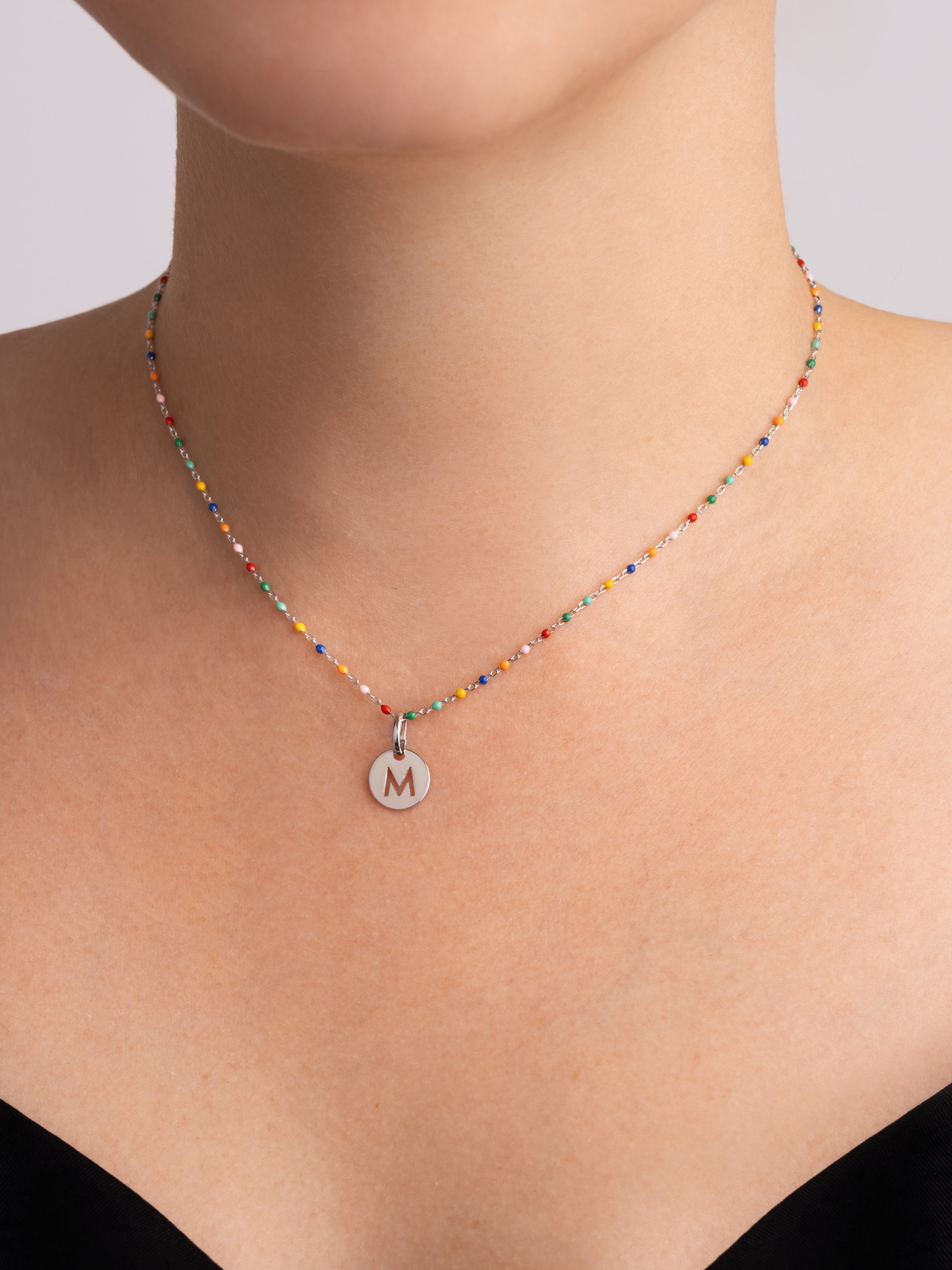 Gepersonaliseerde ketting Colors Enamel Letter