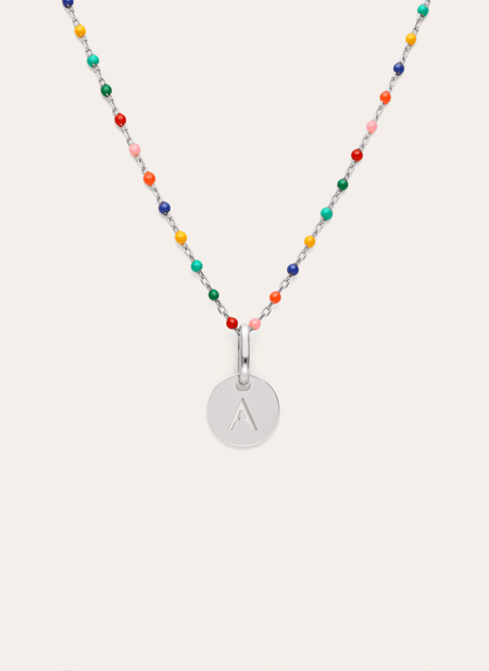 Gepersonaliseerde ketting Colors Enamel Letter