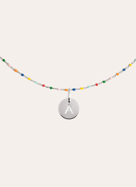 Gepersonaliseerde ketting Colors Enamel Letter