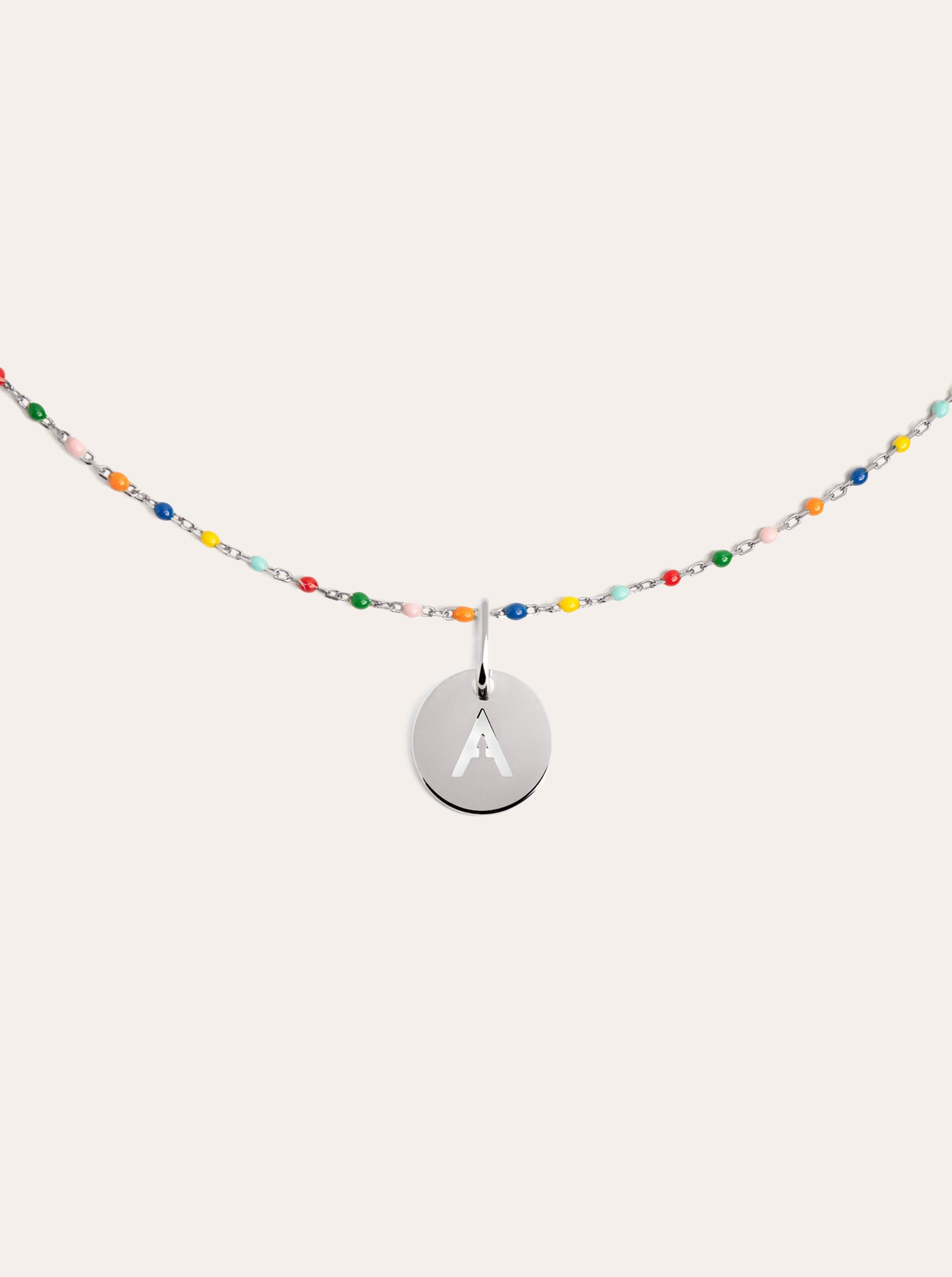 Gepersonaliseerde ketting Colors Enamel Letter