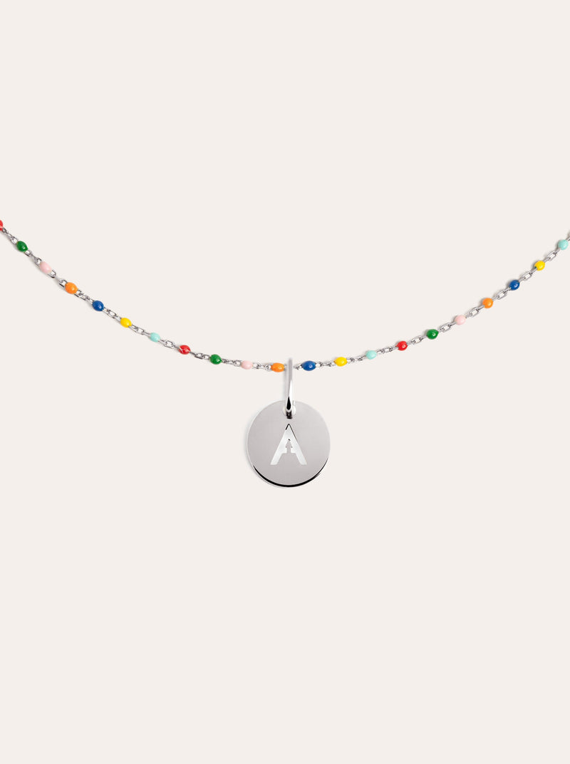 Gepersonaliseerde ketting Colors Enamel Letter