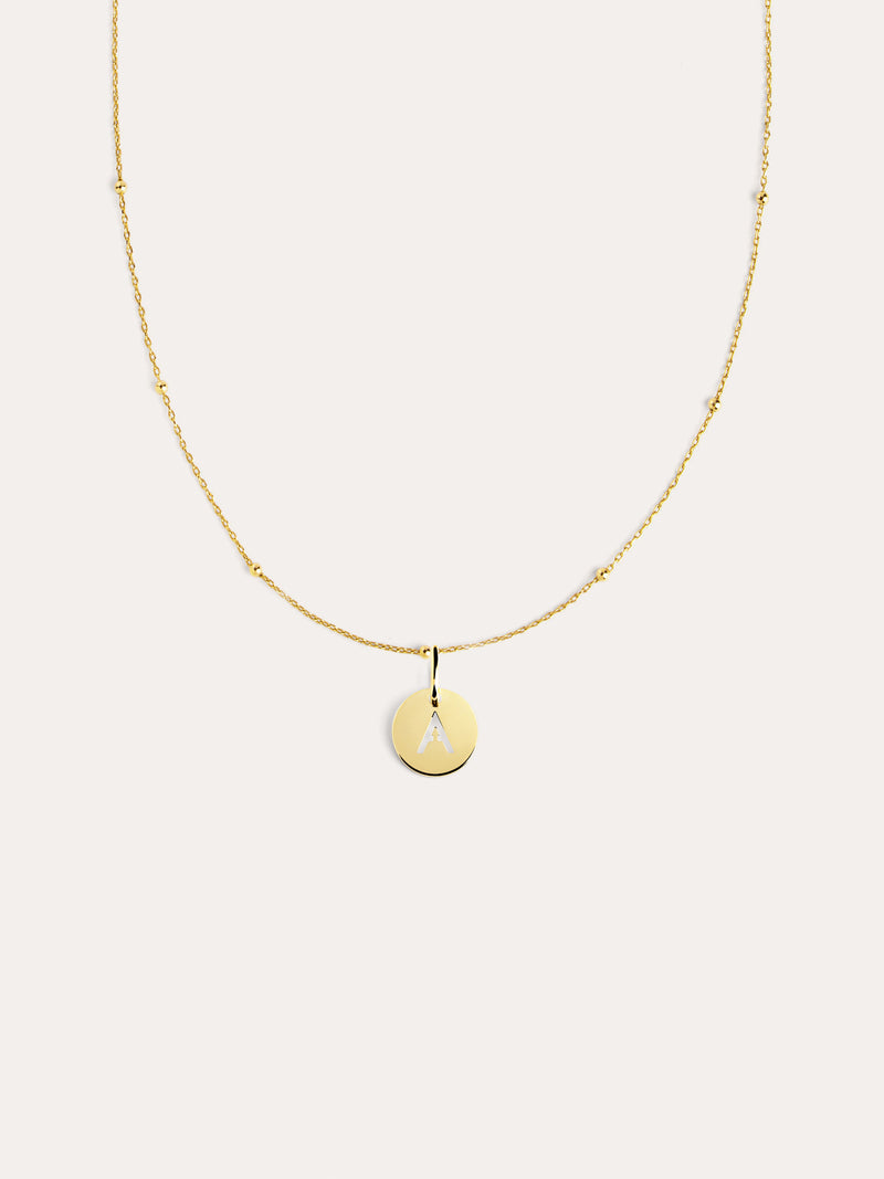 Colar Mini Medallion Prata Banho de Ouro