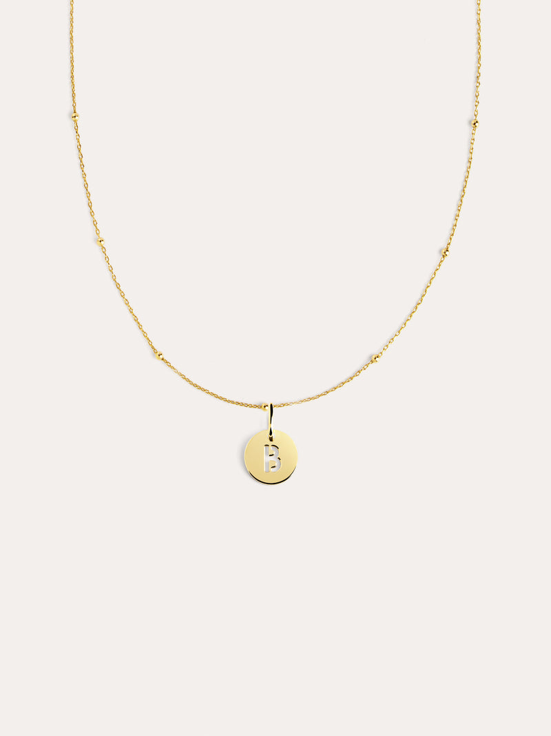 Colar Mini Medallion Prata Banho de Ouro