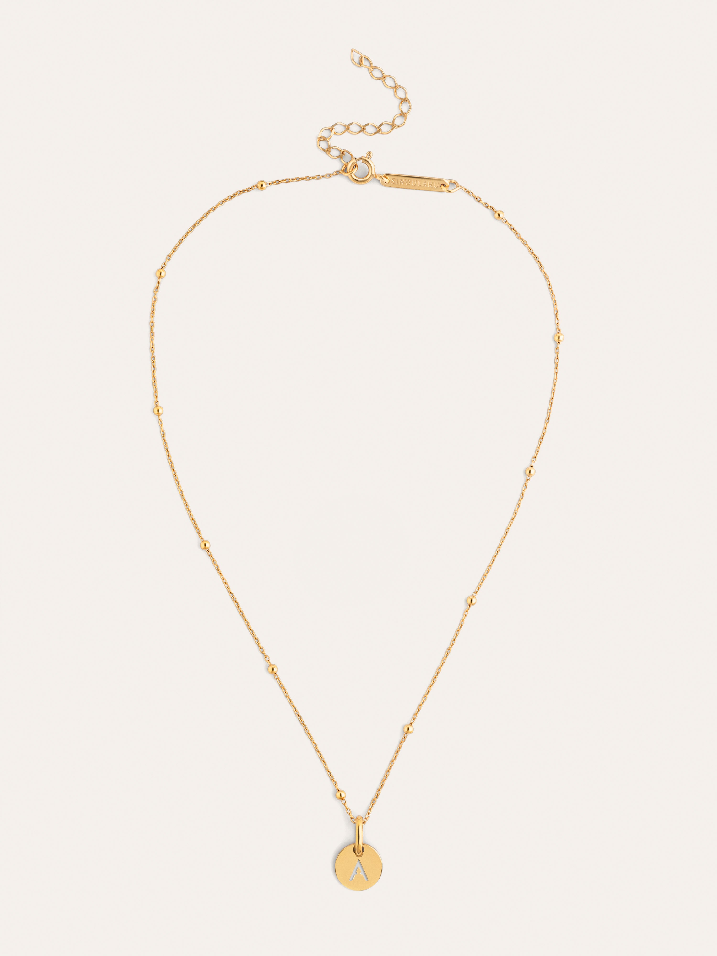 Gepersonaliseerde ketting Mini Medallion verguld met goud