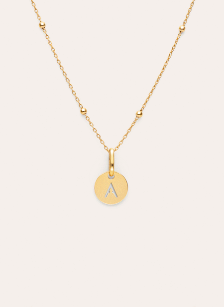Gepersonaliseerde ketting Mini Medallion verguld met goud