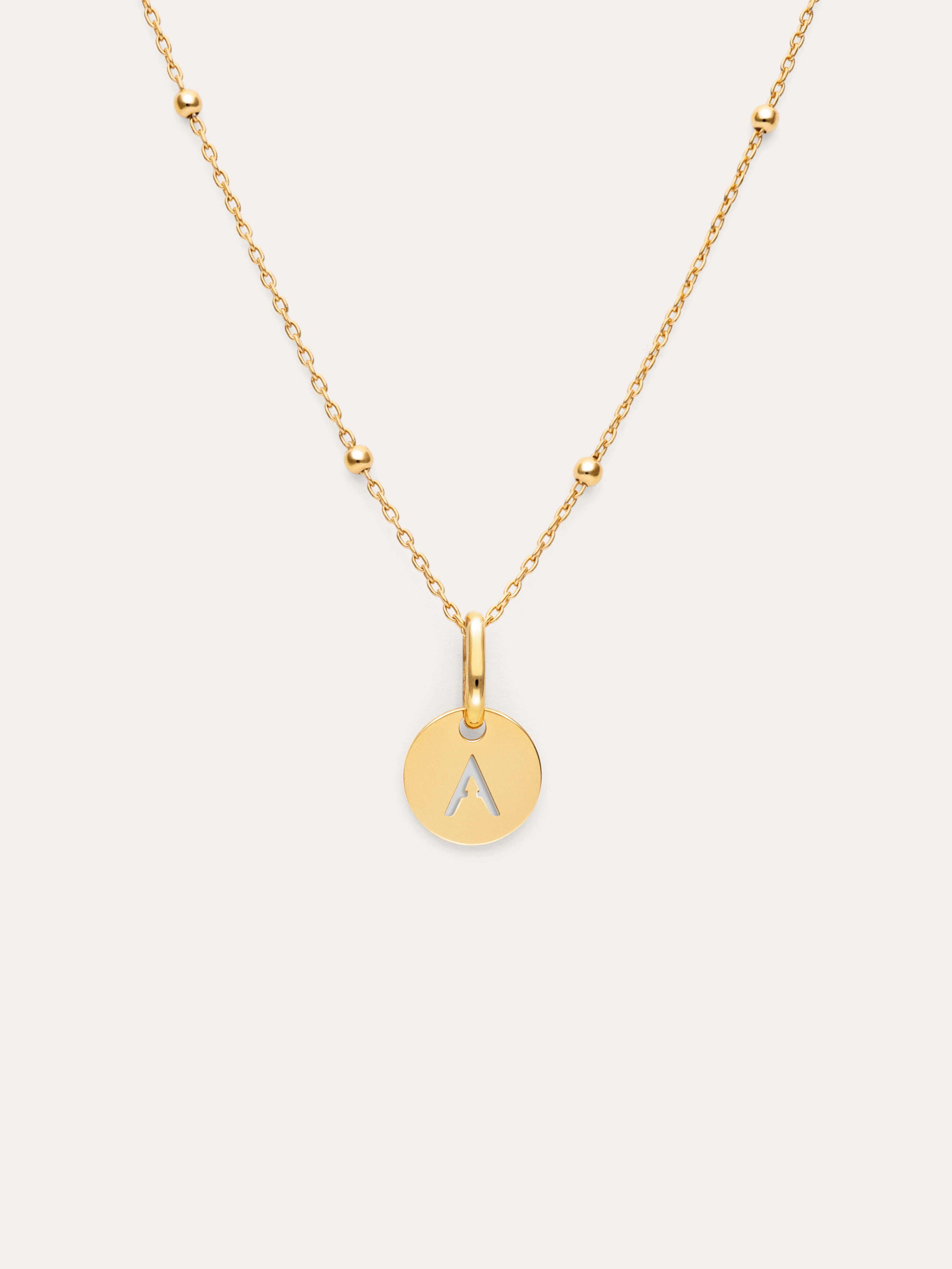 Gepersonaliseerde ketting Mini Medallion verguld met goud