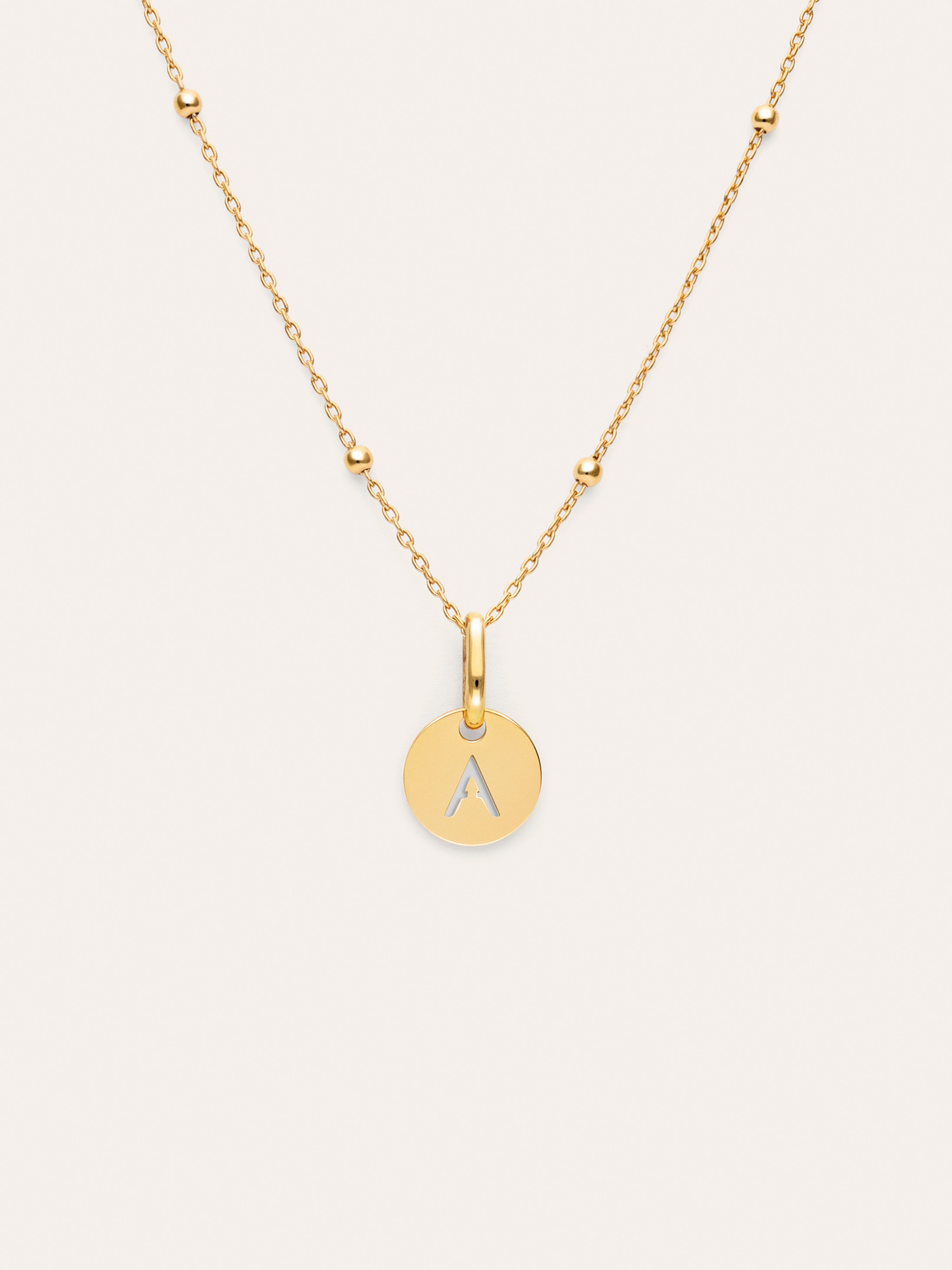 Gepersonaliseerde ketting Mini Medallion verguld met goud