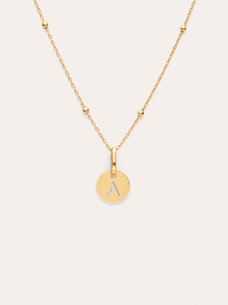 Gepersonaliseerde ketting Mini Medallion verguld met goud