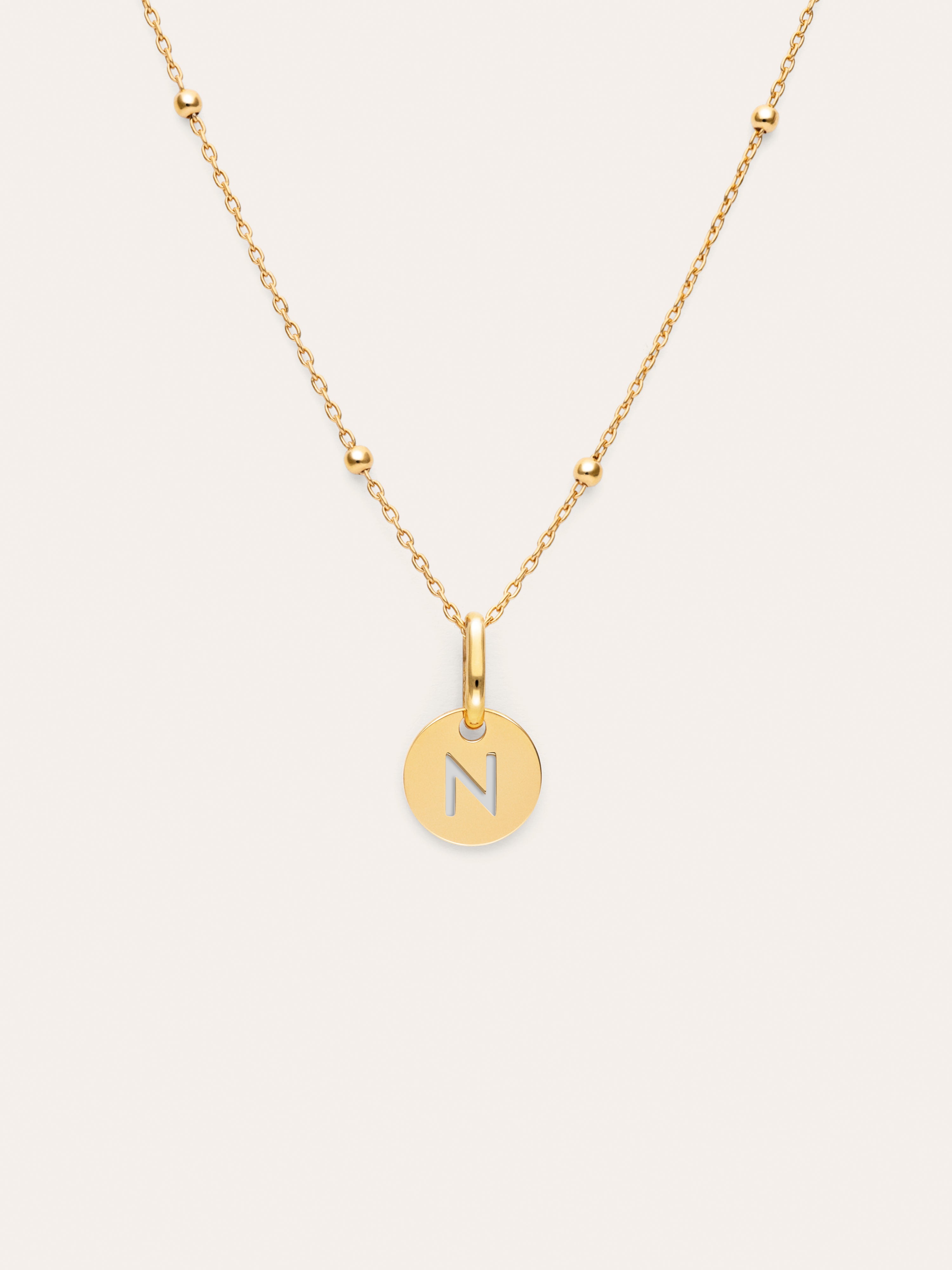 Gepersonaliseerde ketting Mini Medallion verguld met goud