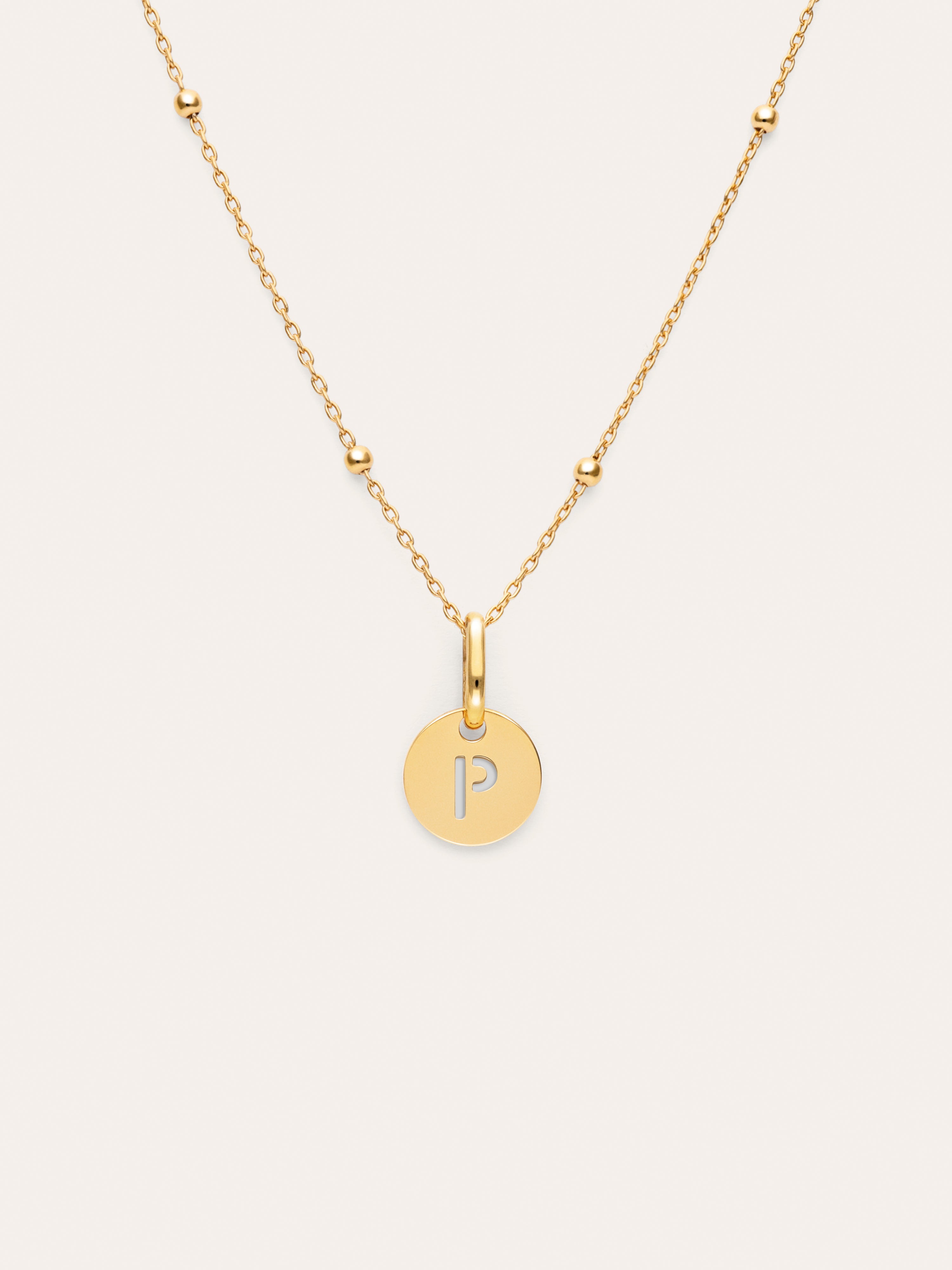 Gepersonaliseerde ketting Mini Medallion verguld met goud