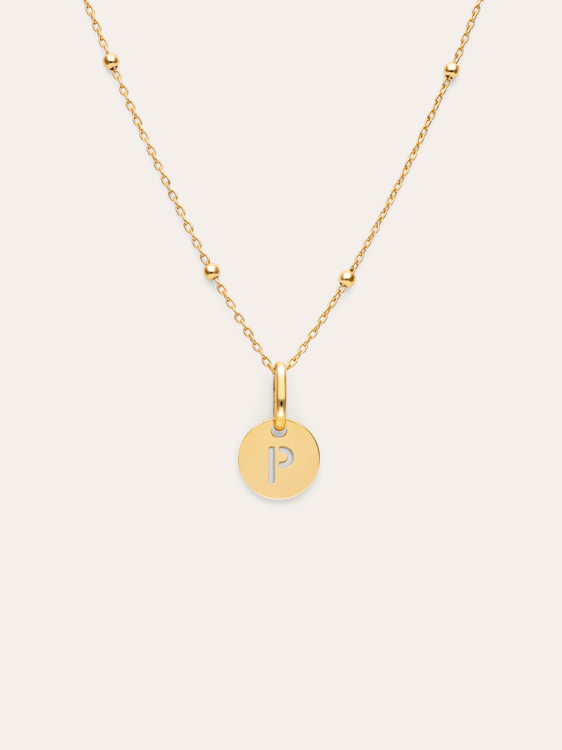 Gepersonaliseerde ketting Mini Medallion verguld met goud