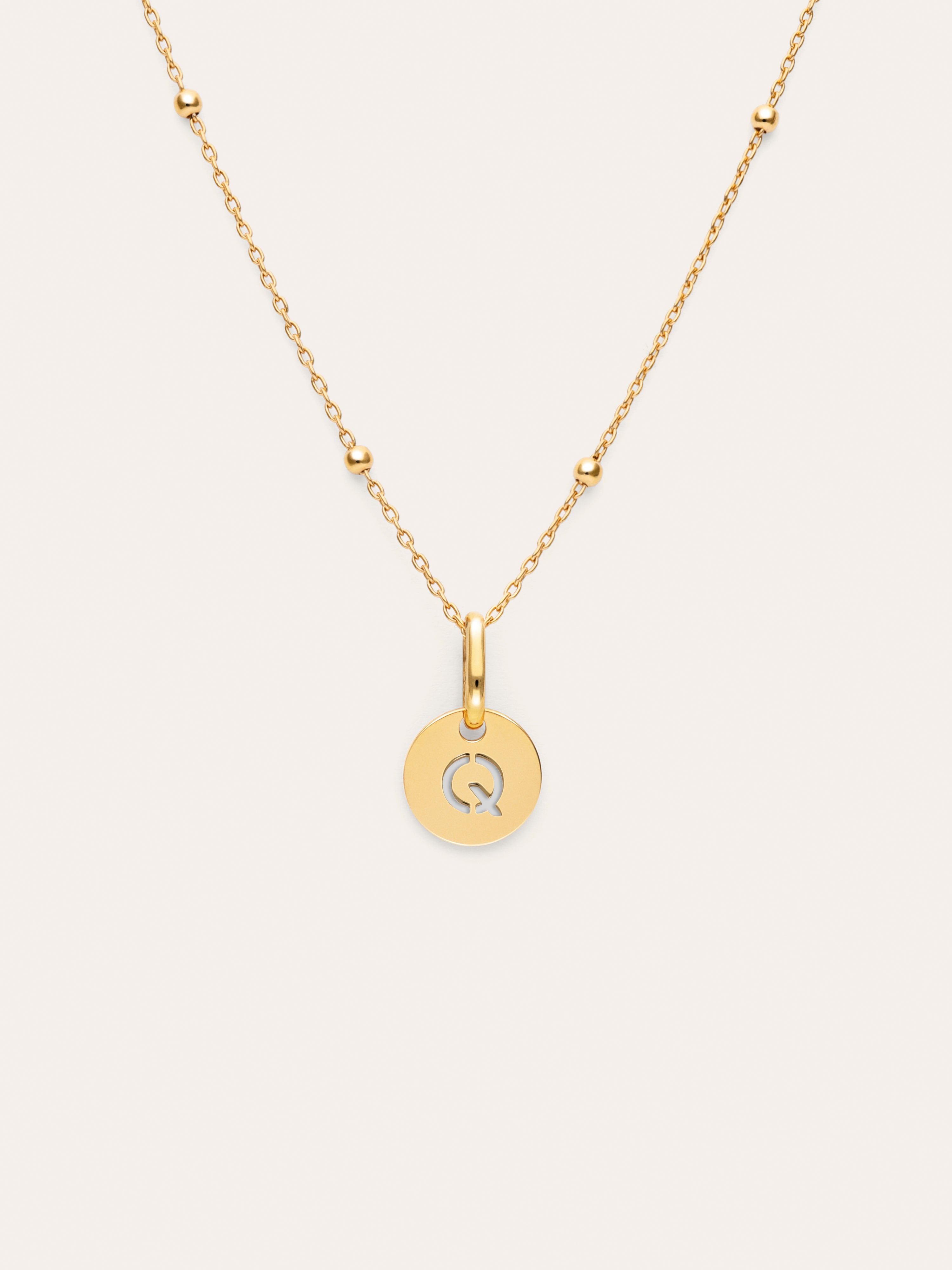 Gepersonaliseerde ketting Mini Medallion verguld met goud