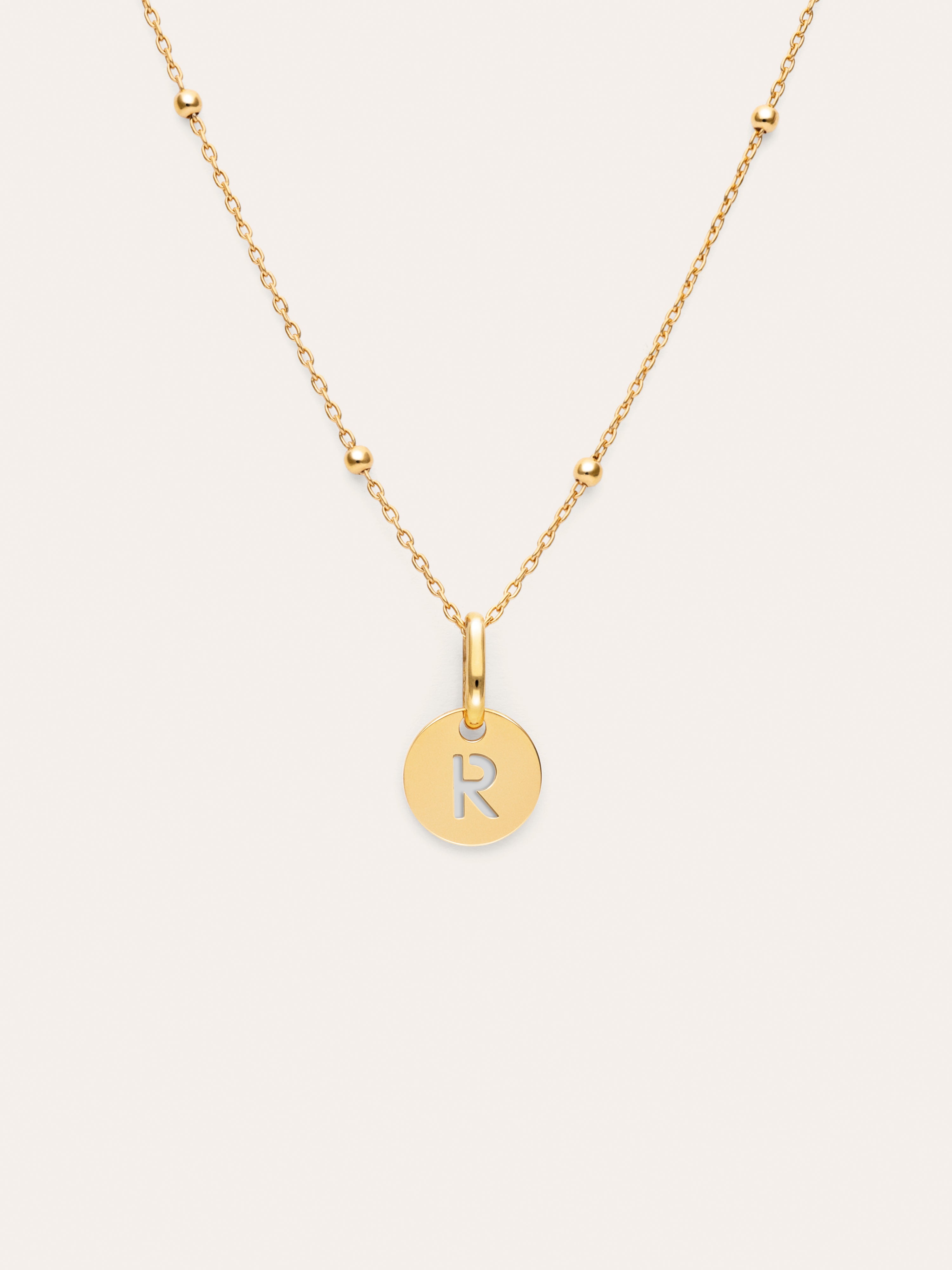 Gepersonaliseerde ketting Mini Medallion verguld met goud