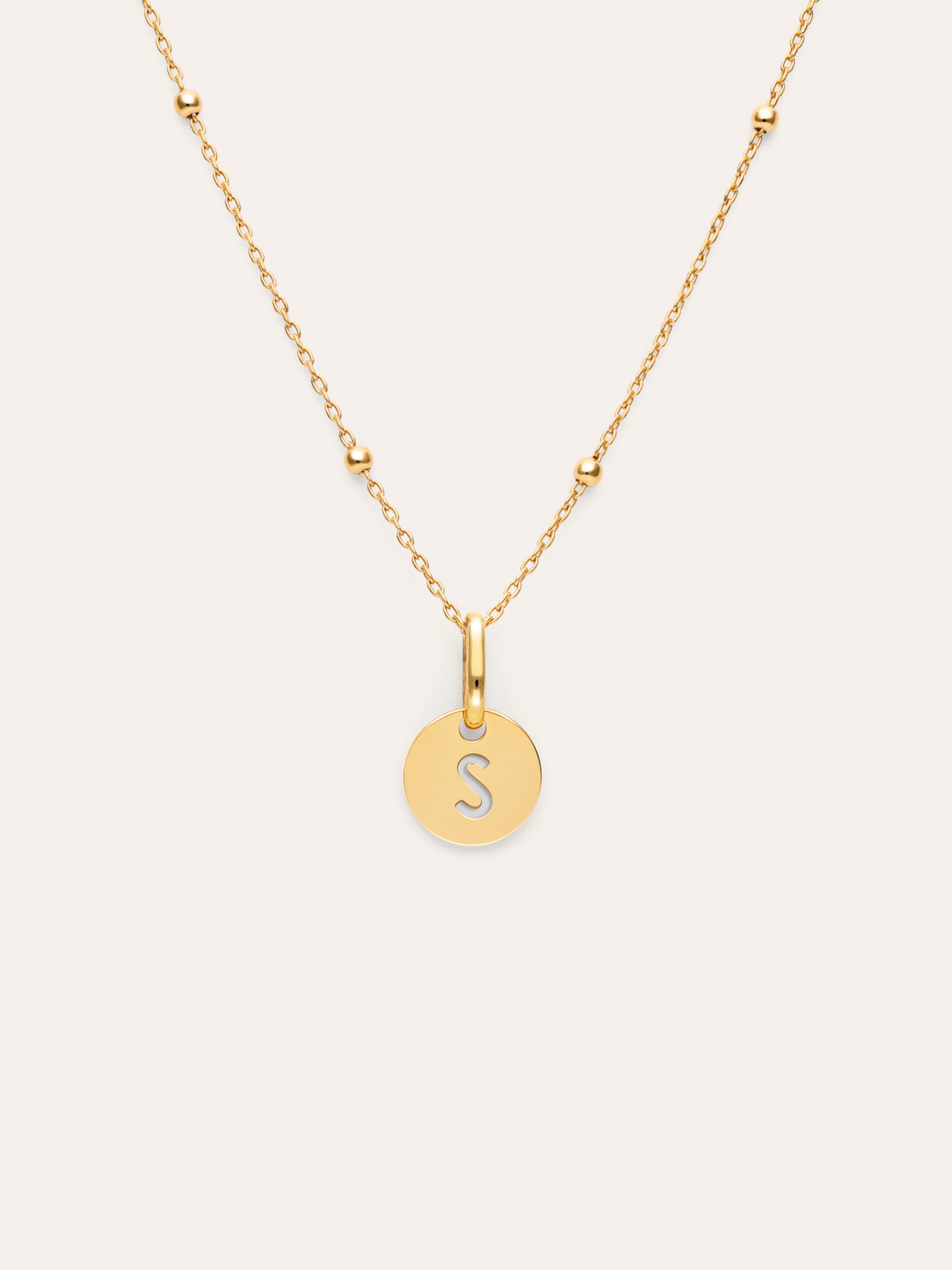 Gepersonaliseerde ketting Mini Medallion verguld met goud