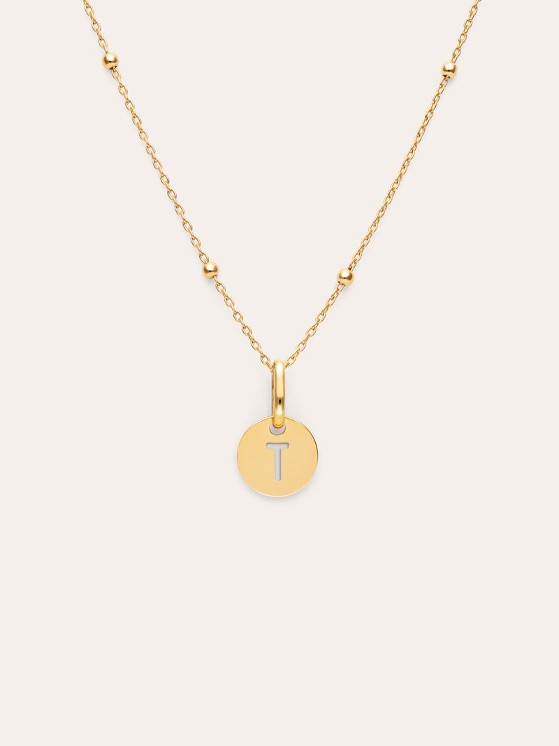 Gepersonaliseerde ketting Mini Medallion verguld met goud