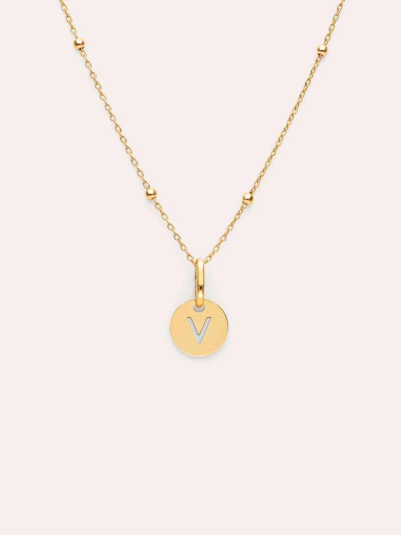 Gepersonaliseerde ketting Mini Medallion verguld met goud