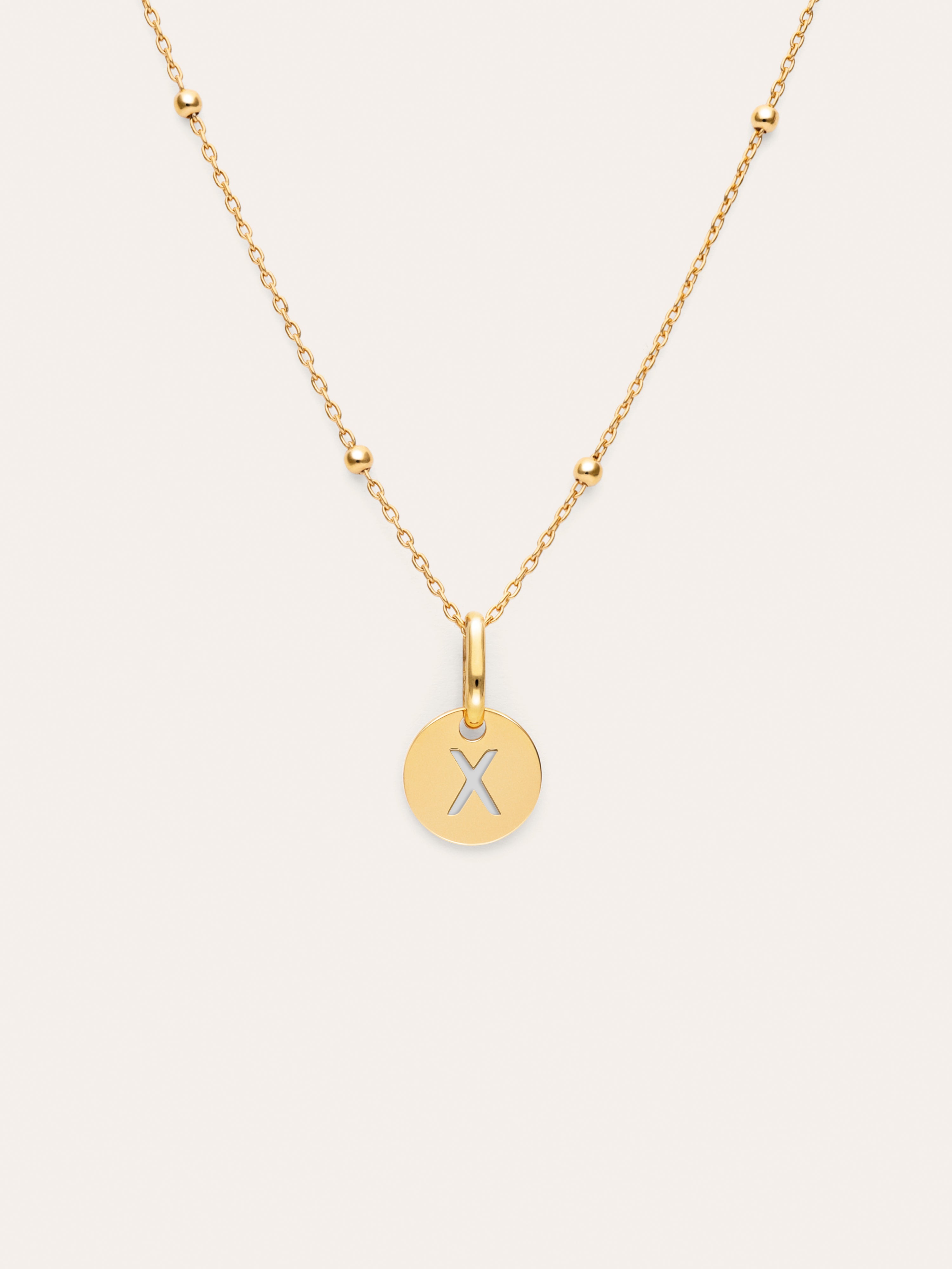 Gepersonaliseerde ketting Mini Medallion verguld met goud