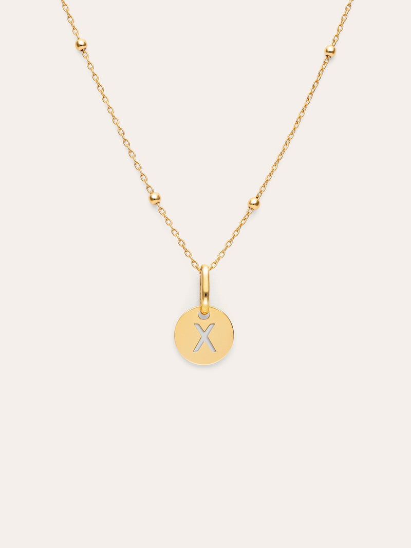 Gepersonaliseerde ketting Mini Medallion verguld met goud