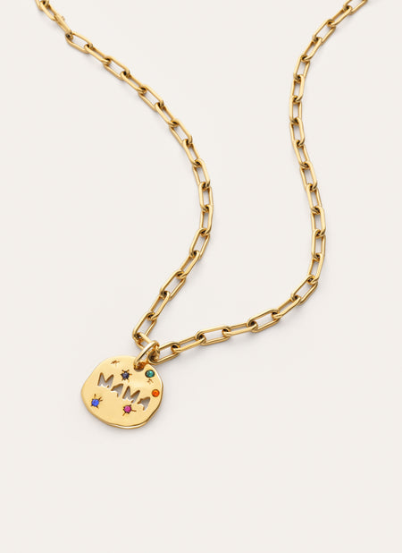 Geschenkset Halskette Long Chic und Charm Mama mit Goldbeschichtung