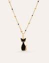 Pack Regalo Collar Dots L Black y Charm Salem Baño Oro