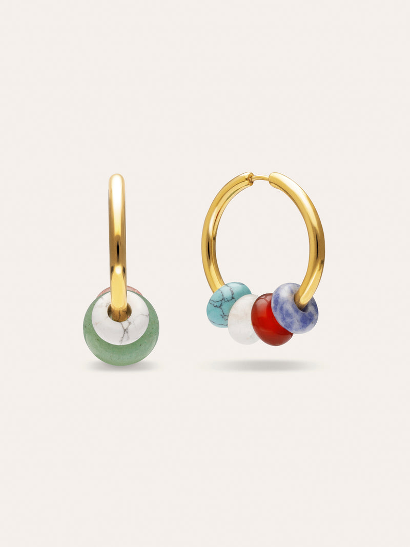 Pendientes Aro Carmen True Colors Acero Baño Oro