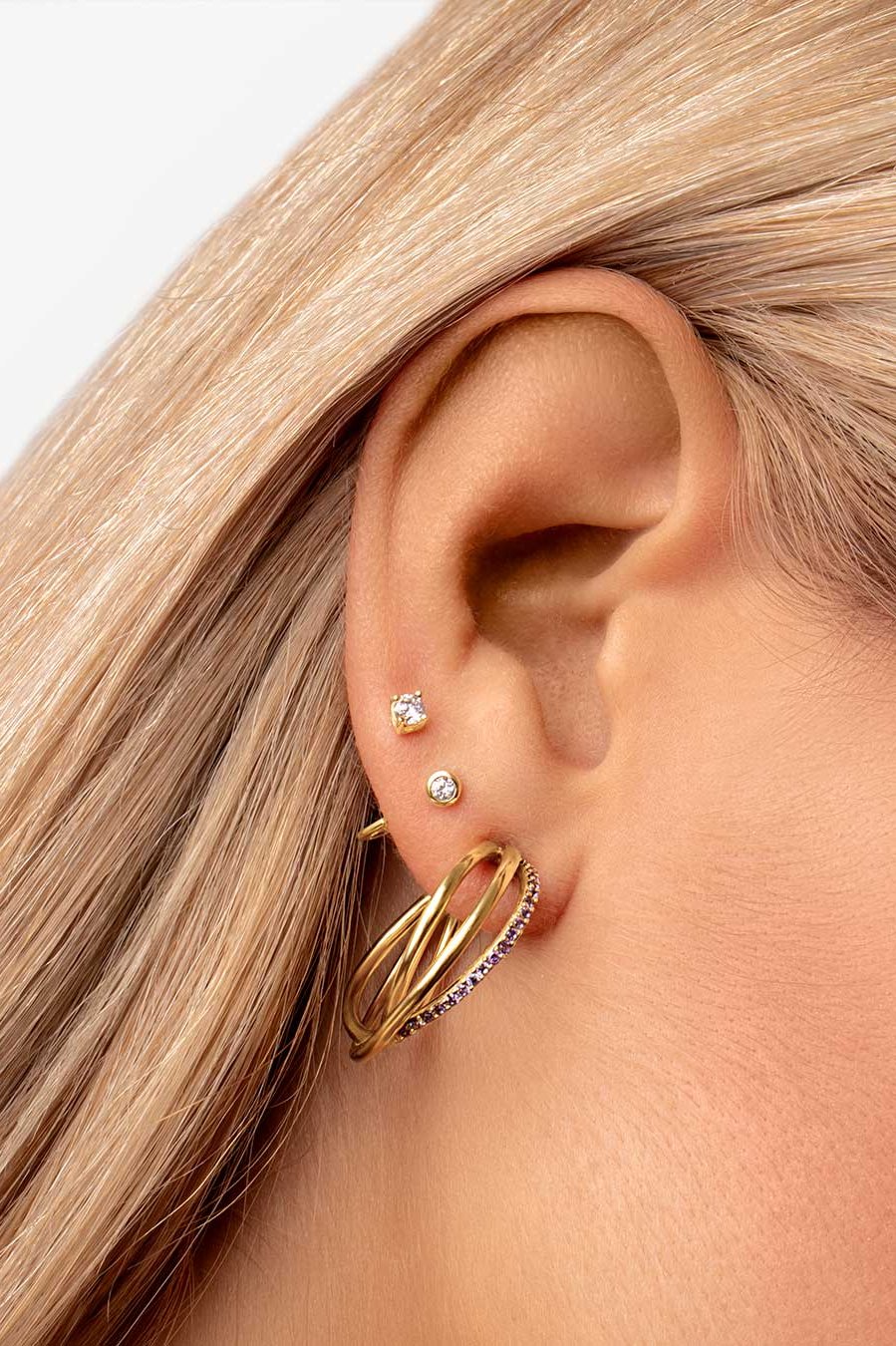 Mini Spark Gold Single Earring