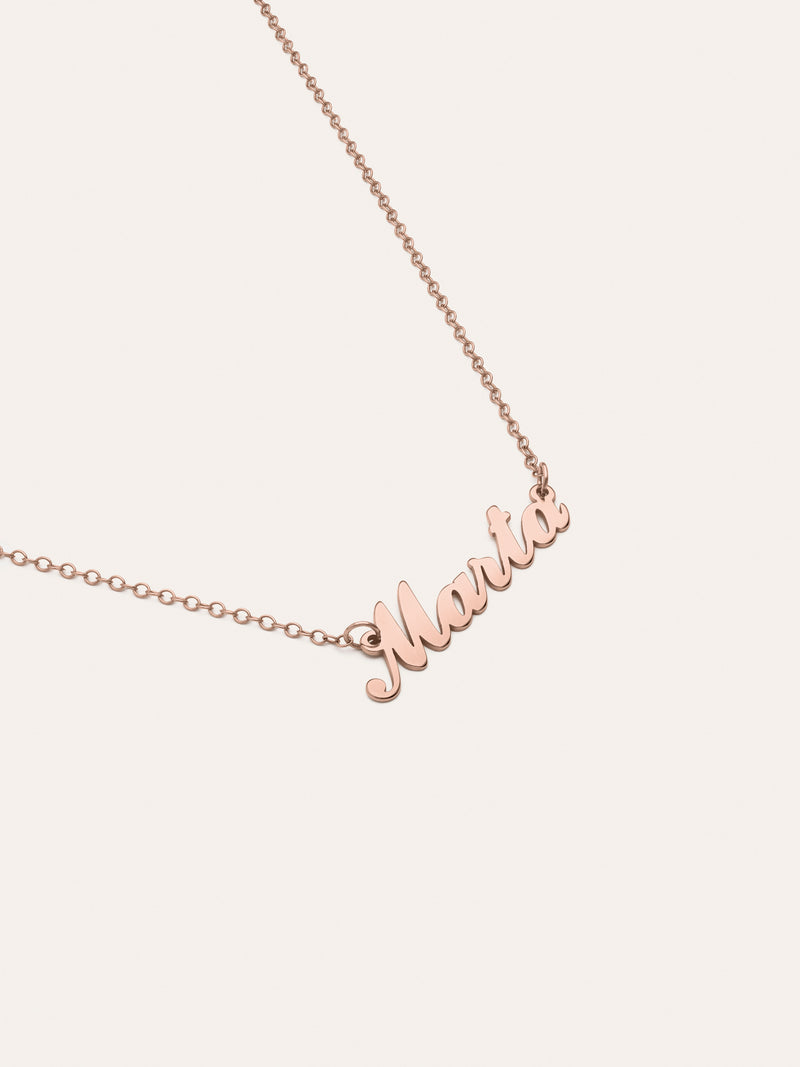 Collar Personalizado Carrie Plata Baño Oro Rosa