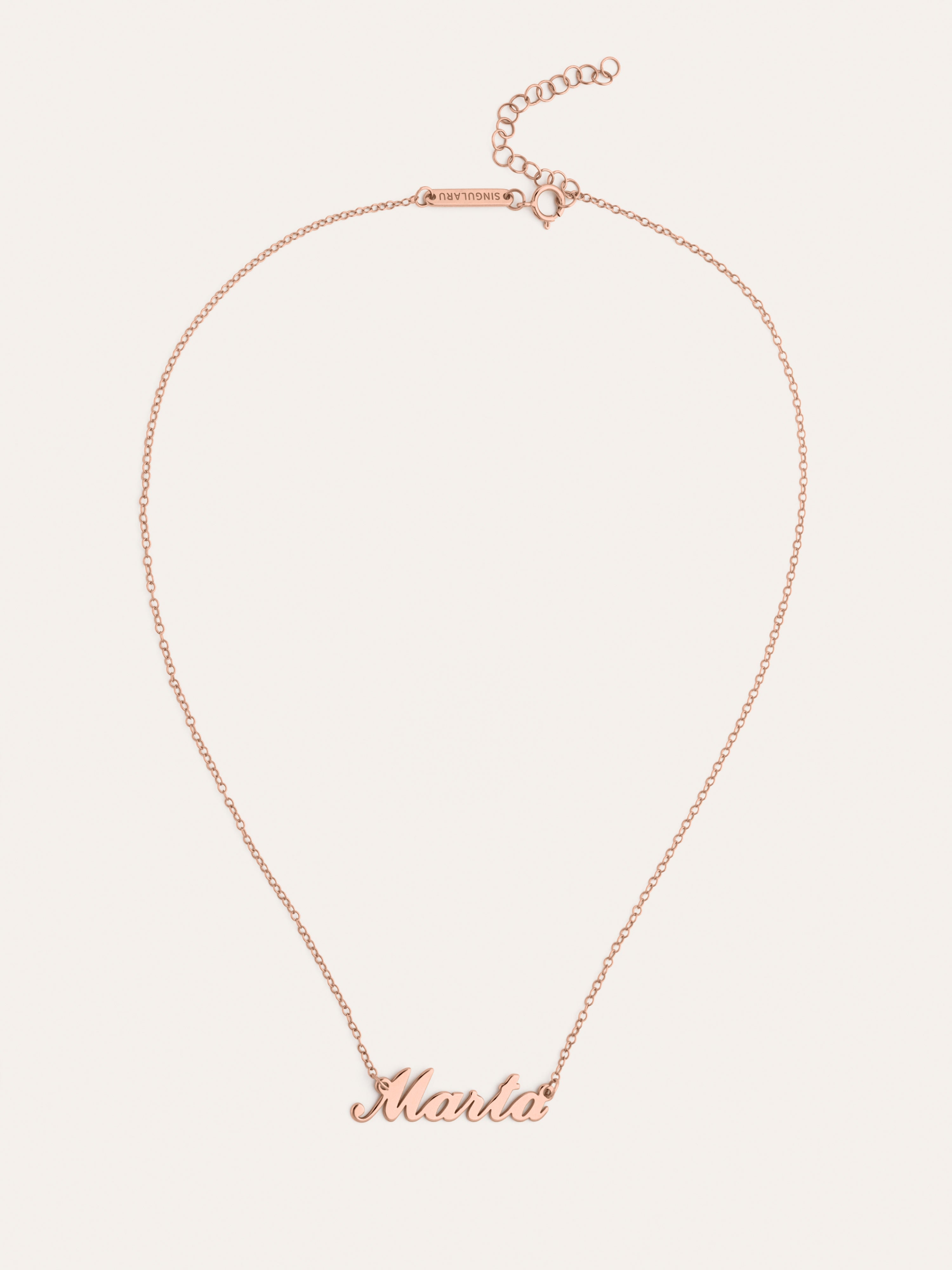 Collar Personalizado Carrie Plata Baño Oro Rosa