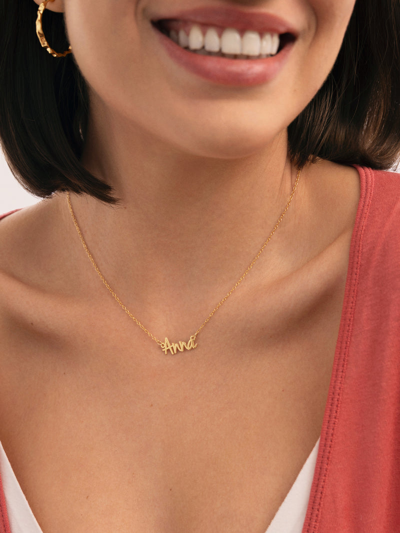 Personalisierte Halskette Sue Silber mit Goldbeschichtung