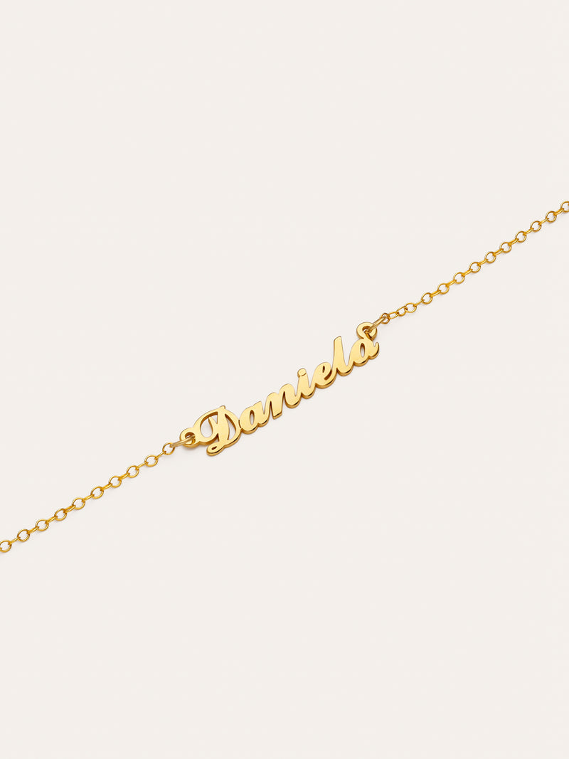 Pulseira Personalizada Carrie Prata Banho de Ouro