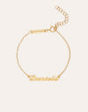 Pulseira Personalizada Carrie Prata Banho de Ouro