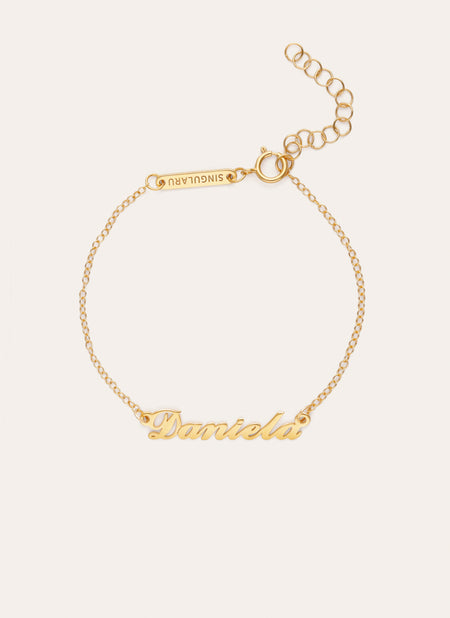 Pulsera Personalizada Carrie Plata Baño Oro