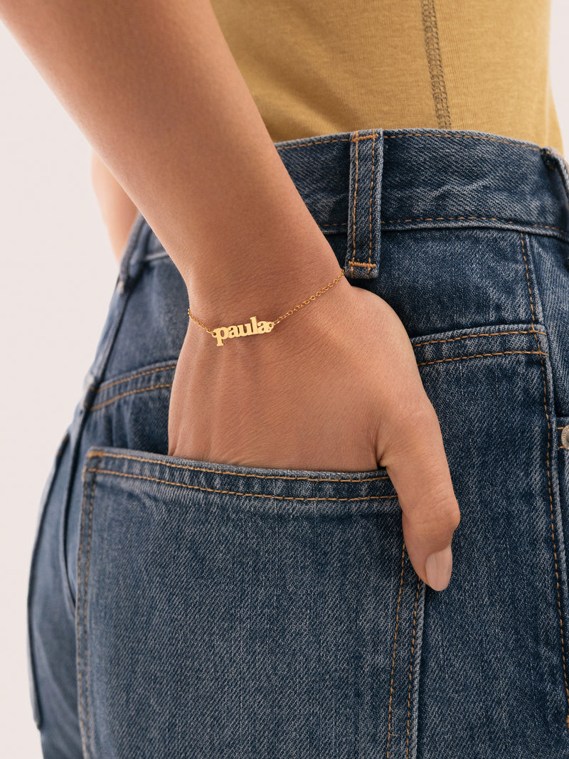 Pulsera Personalizada Monogram Plata Baño Oro