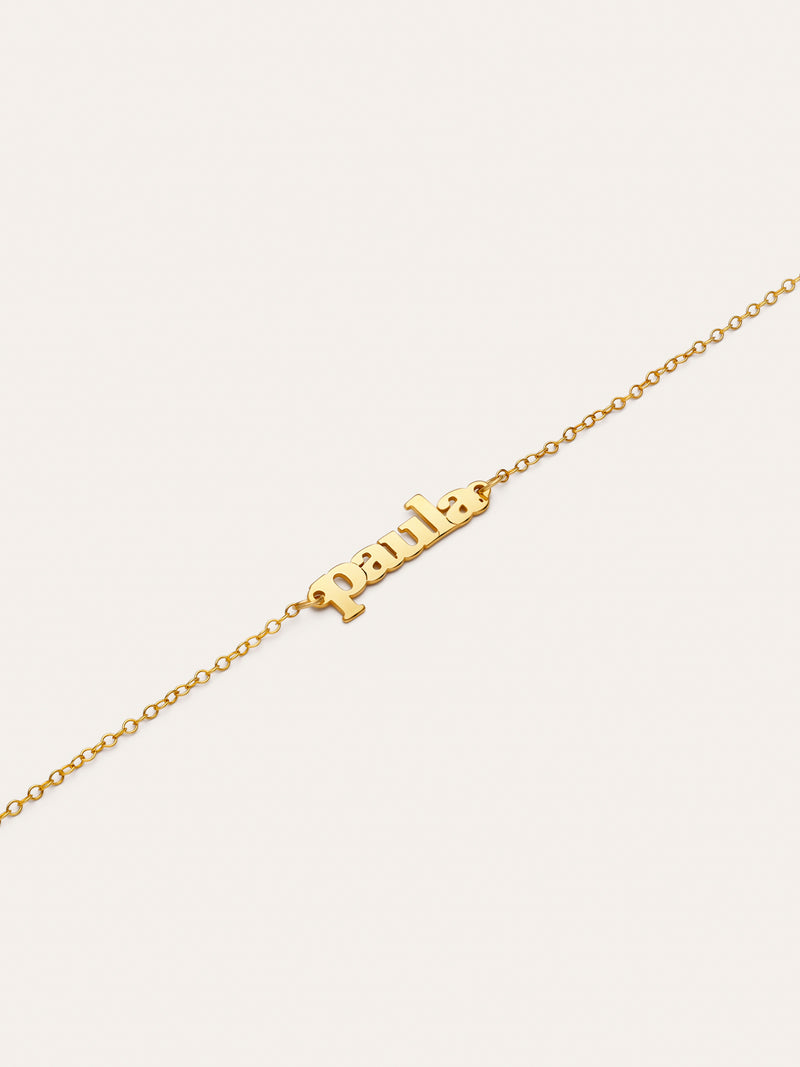 Pulsera Personalizada Monogram Plata Baño Oro