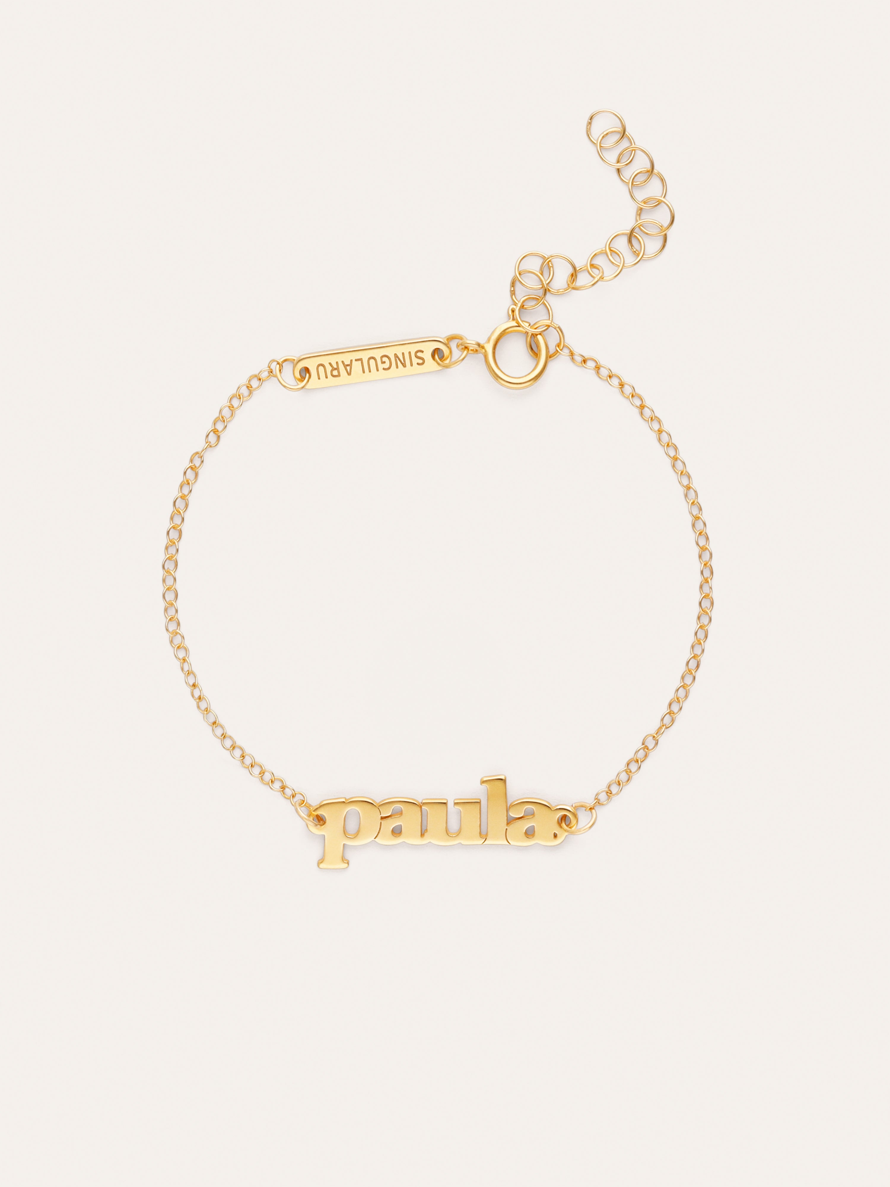 Pulsera Personalizada Monogram Plata Baño Oro