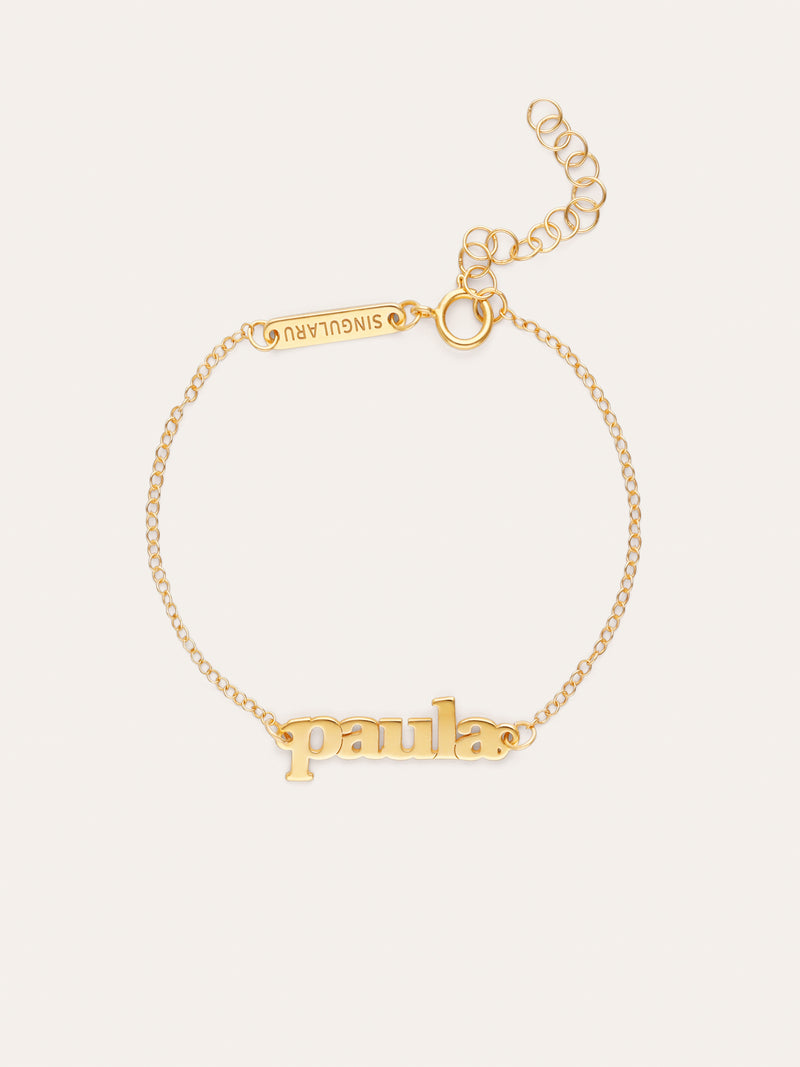 Pulsera Personalizada Monogram Plata Baño Oro