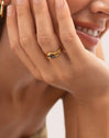 Pack of 2 Klein Blue Steel Rings with Gold Plating
