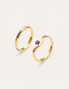 Pack of 2 Klein Blue Steel Rings with Gold Plating