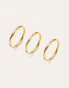 Pack 3 Anillos Palmar Spark Acero Baño Oro