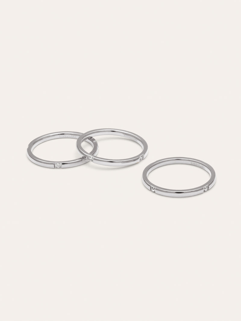 Pack 3 Anillos Palmar Spark Acero
