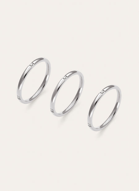 Pack 3 Anillos Palmar Spark Acero