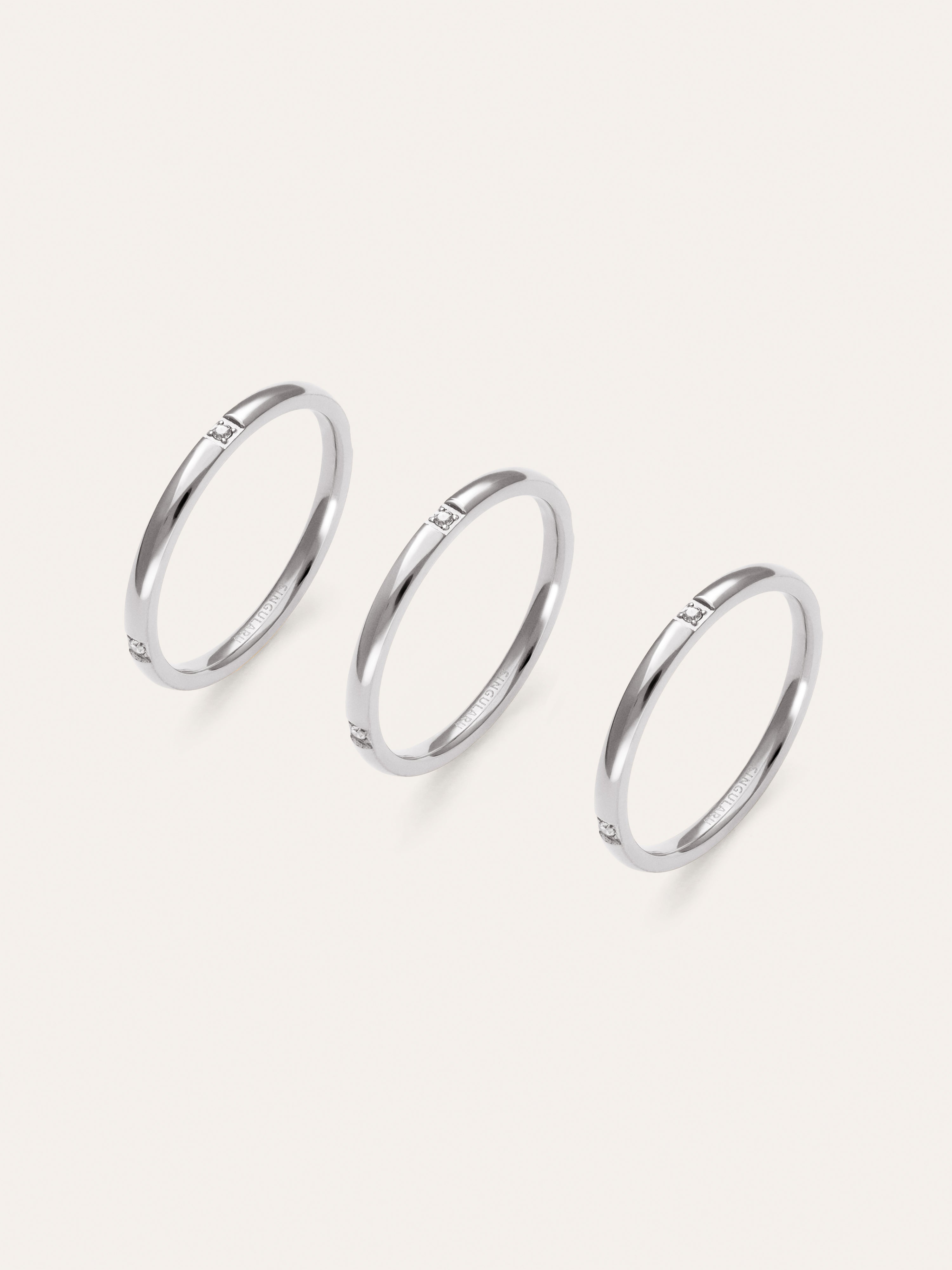 Pack 3 Anillos Palmar Spark Acero