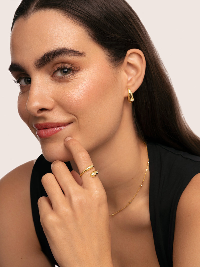 Abbraccio Ring Edelstahl mit 18kt Goldbeschichtung