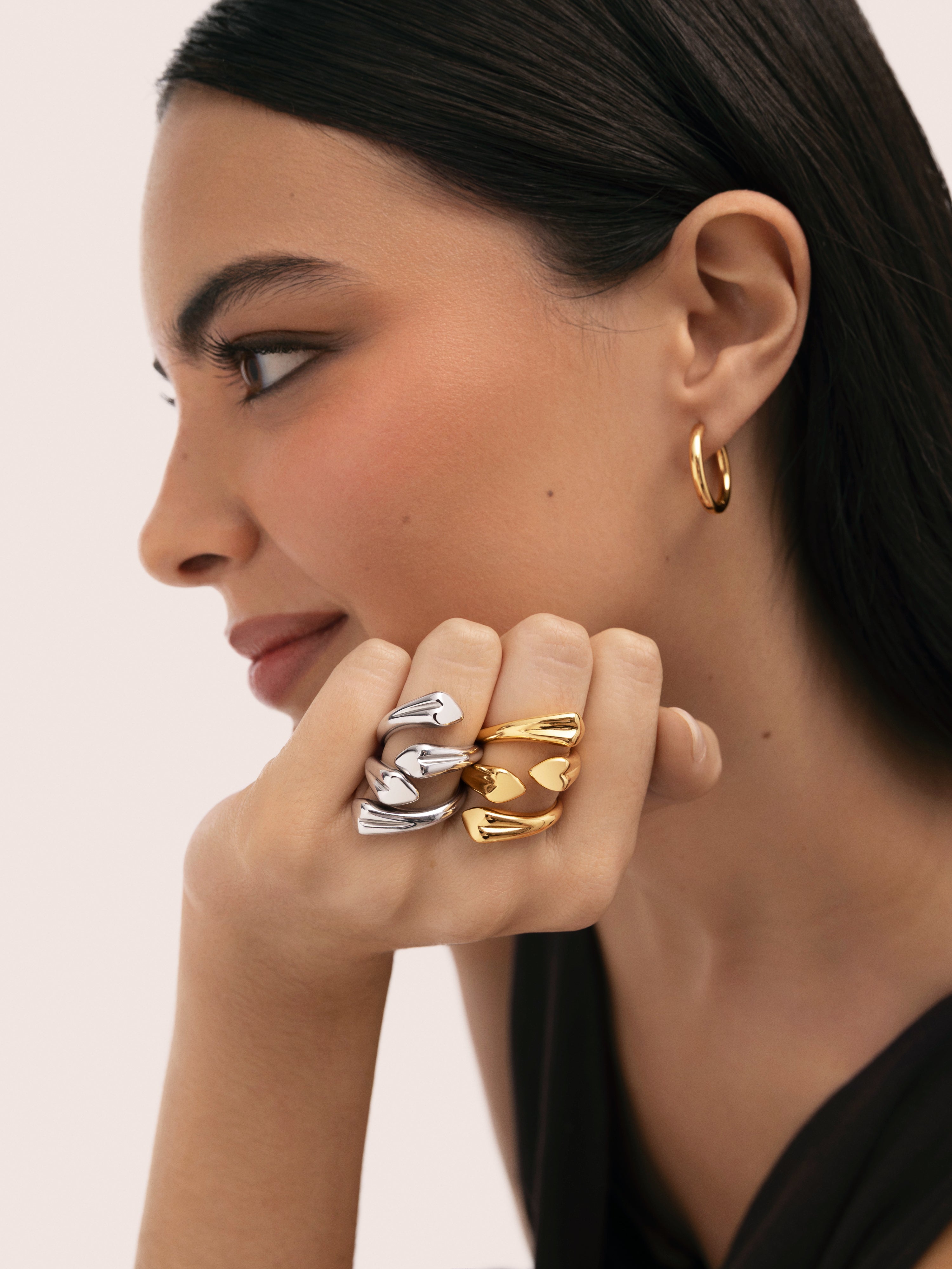 Anillo Abbraccio Amour Acero