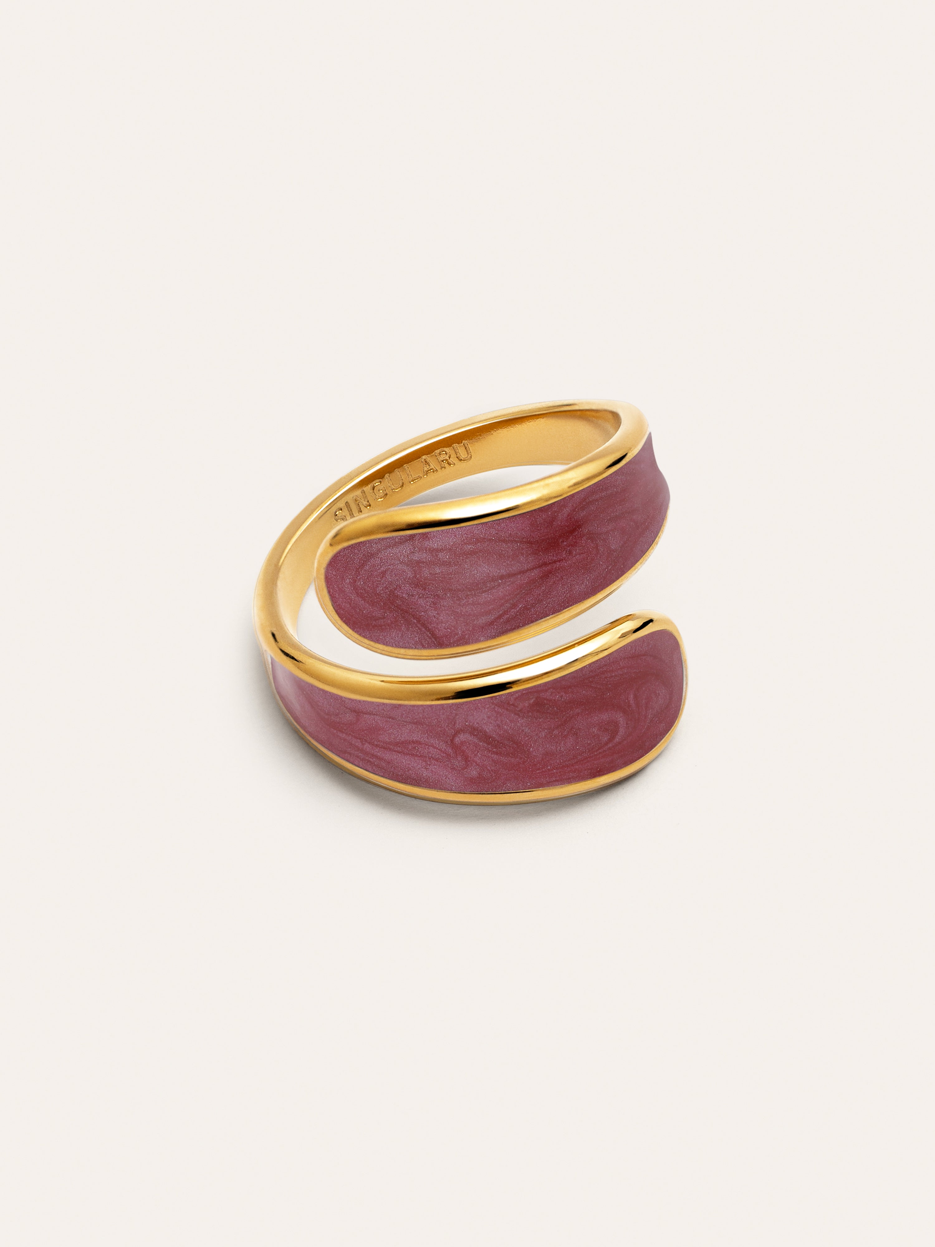 Anillo Abbraccio Granate Acero baño Oro