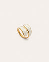 Anillo Abraccio White Acero Baño Oro