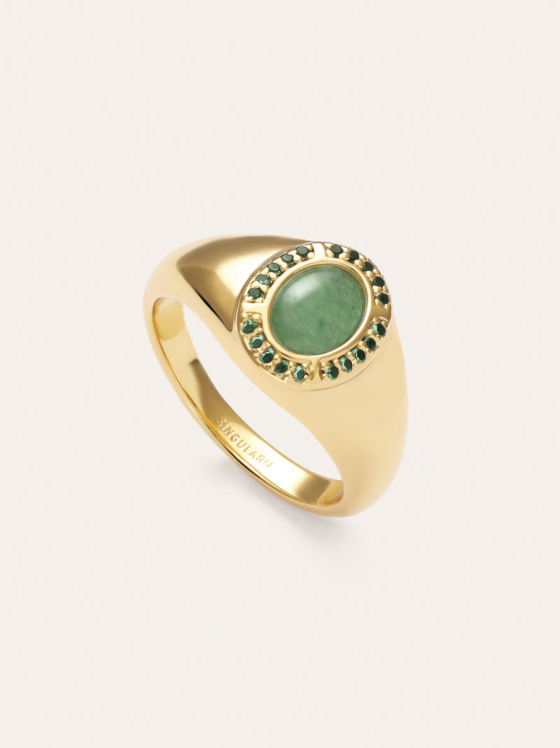 amanda-grün Ring-vergoldet