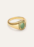 Anel Amanda Verde Banho de Ouro